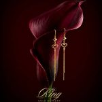 گوشواره آویز قلب طلای ۱۸ عیار