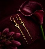 گوشواره آویز قلب طلای ۱۸ عیار - Image 2